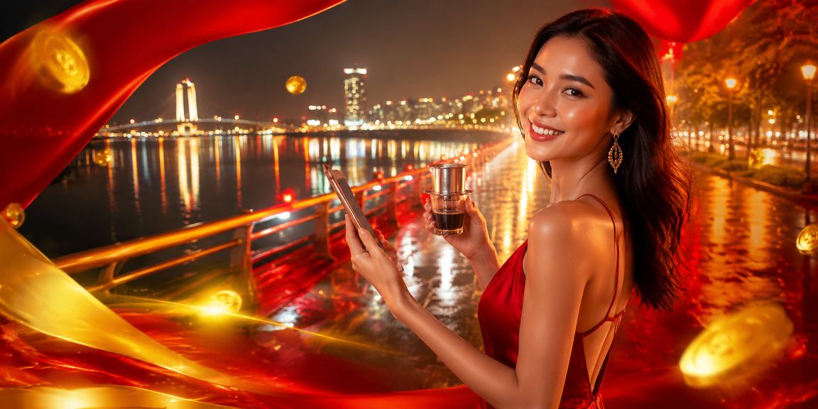 Người dùng tại Đà Nẵng sử dụng điện thoại truy cập nền tảng casino trực tuyến bên tách cà phê